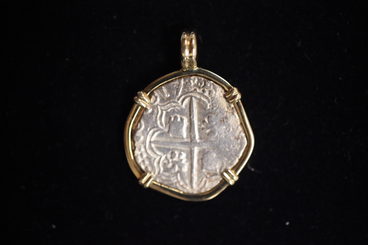 Shipwreck Treasure Coin, Mounted, Atocha Period, 2017801