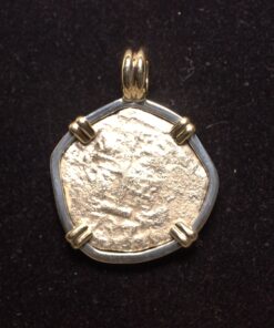 Unknown shipwreck dated 1737, 2 reales mounted, 2021334 - Image 3