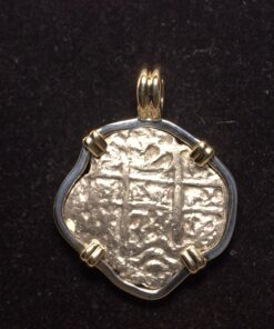 Unknown shipwreck dated 1729, 2 reales mounted, 2021336