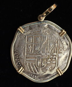 Spanish Colonial Coin, Four reales, mounted, 2026105 - Image 3